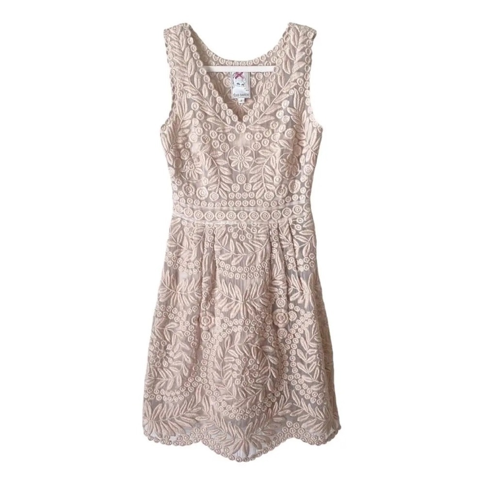Yoana Baraachi - Anthropologie | Silk veiled beige dress | size 10 - Picture 3 of 10